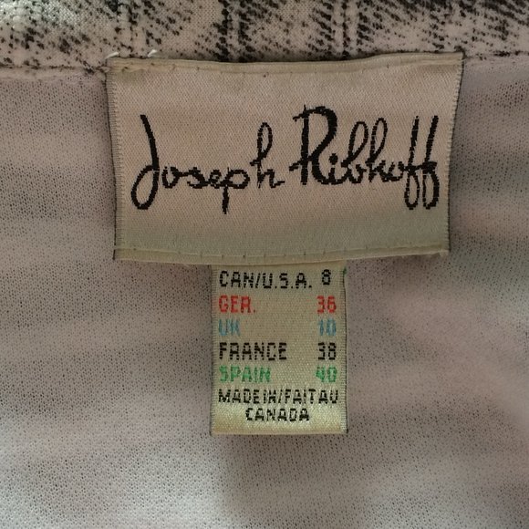 Joseph Ribkoff Womens Full Zip Jacket Sz 8 Black White Striped Long Sleeve Lined - Picture 4 of 7